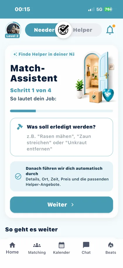 Aktueller VeeDoo Needer Match-Assistent